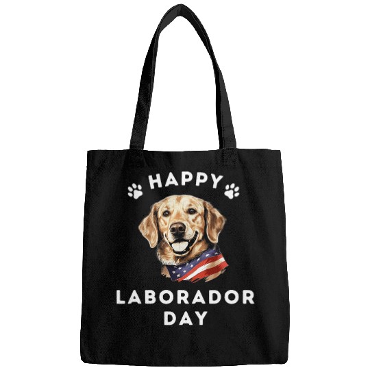 Labor Day Dog Pun For Labrador Fans Bags