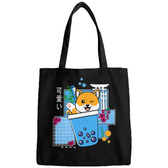 Discover Dog Shiba Inu Boba Bubble Tea Cute Anime Neko Kawaii for Girls Bags