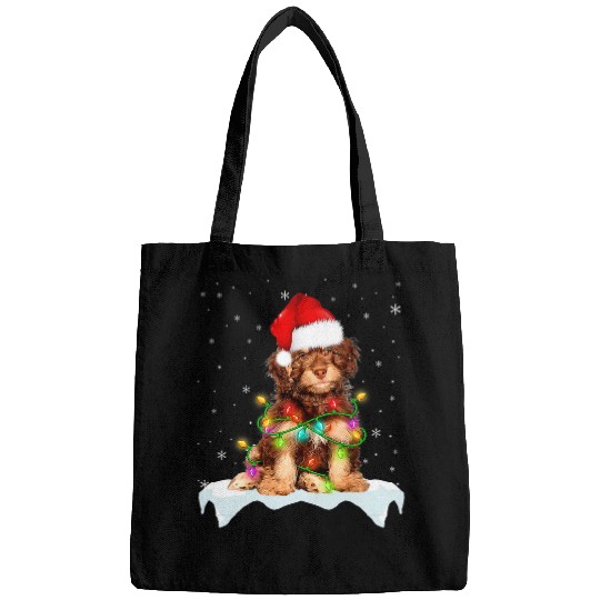 Dog Goldendoodle Christmas Santa Hat Fairy Lights Pajama 21 Bags