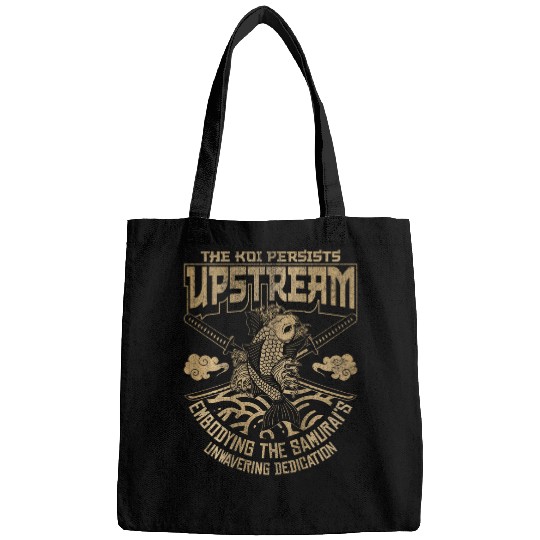 Japanese Koi fish and Samurai swords Japanese ART BACK 7 Bags