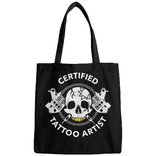 Discover Tattooist Gift Certified Tattoo Artist Tattoo Needle Skull Bags