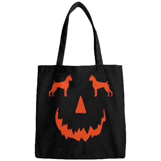 pumpkin Boxer dog halloween Bags