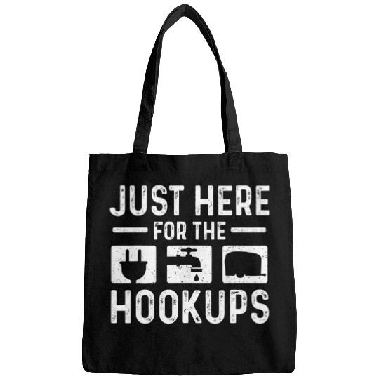Just Here For The Hookups Funny Camper Camping RV Caravan 1 Bags