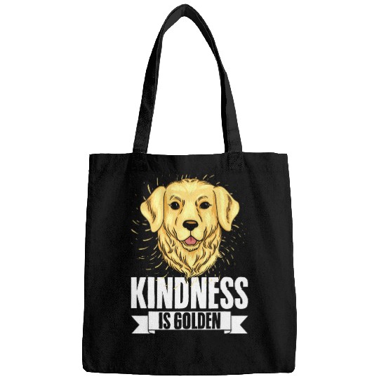 Kindness Is Golden Awesome Golden Retriever Pet A Dog Owner Bags