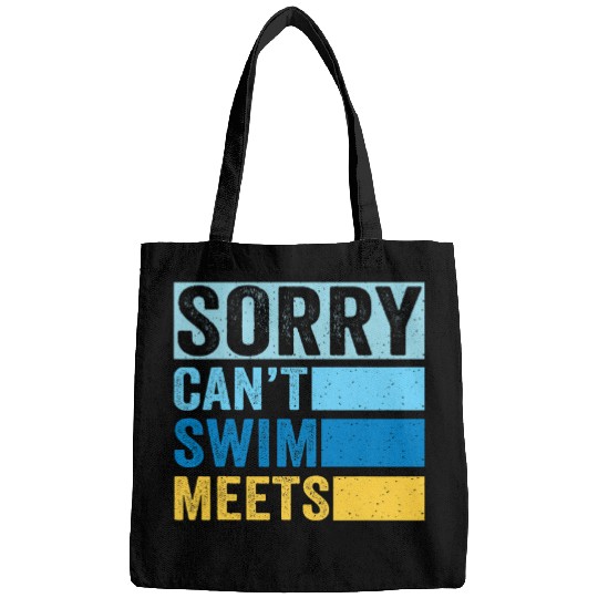 Sorry Cant Swim Meets Funny Retro Swimming Swimmer 1 Bags