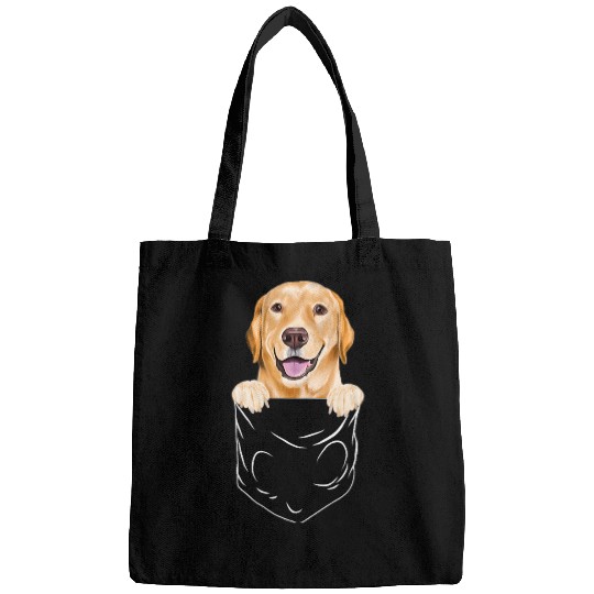Labrador Lab Dog In Pocket Yellow Labrador Retriever Funny Dog Lover Bags