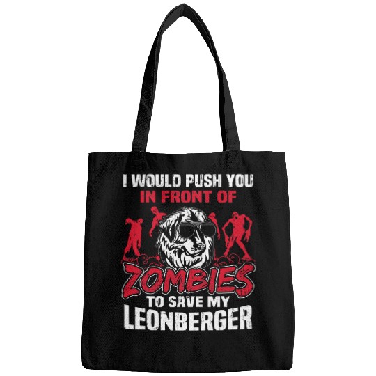 Save My Leonberger Dog From Zombies Funny Halloween Bags