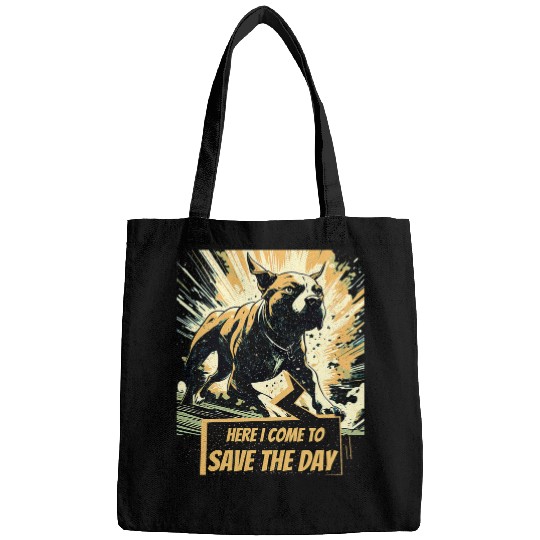 Pitbull Pit bull comics style Bags