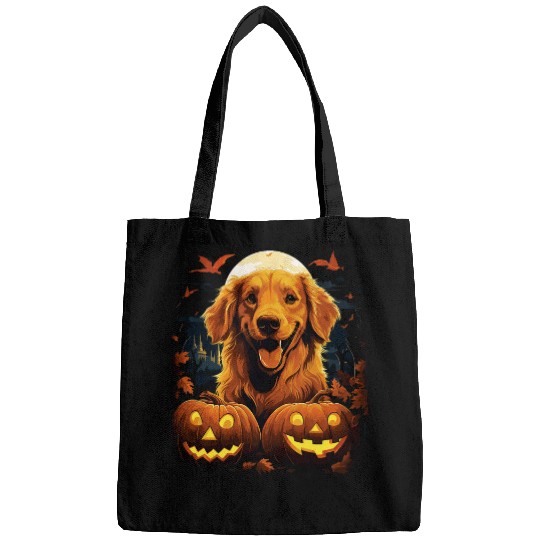 Spooky Halloween Golden Retriever Dog Pumpkin Costume Bags