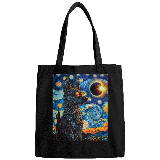 Total Solar Eclipse Blue Heeler Dog Bags