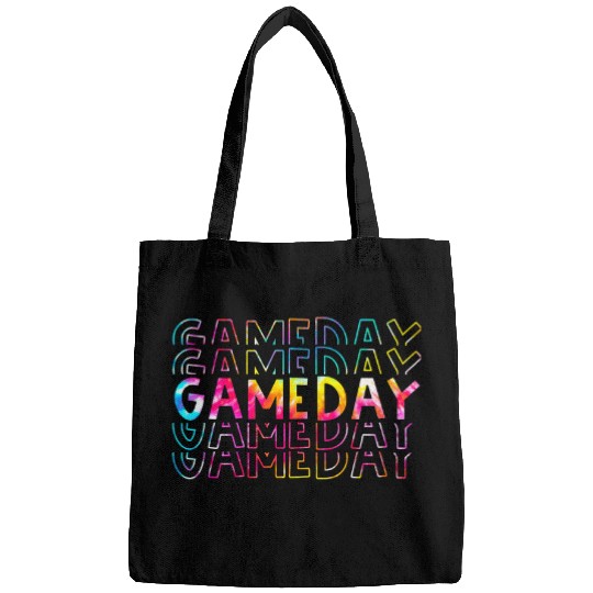 Tie Dye Game Day Vibes Football Volleyball Baseball Softball 1 Bags