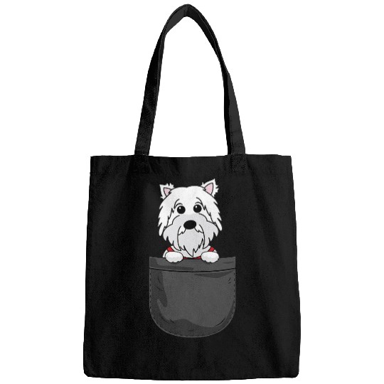 West Highland Terrier Pocket Mom Dad Dog Cute Gift Bags