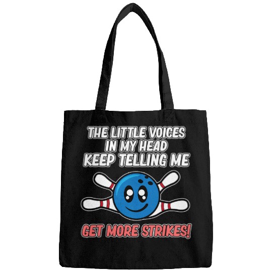 Little Voices In My Head Bowling Player Bowler Bowl Graphic Bags