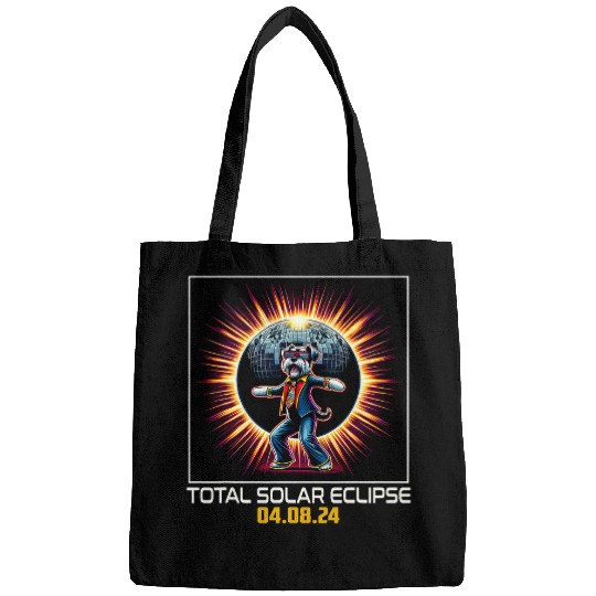 Schnauzer Dog Dancing Disco Solar Eclipse Bags