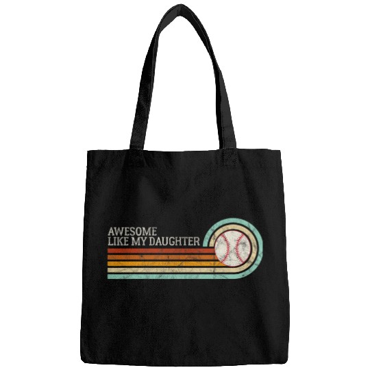 Mens Awesome Like My Daughter Retro Dad Funny Fathers Baseball Bags