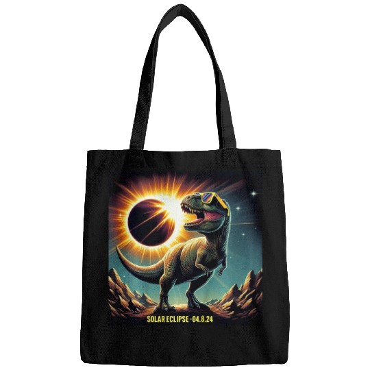 Kids Kids Boys T Rexs Dinosaur Astronaut Total Solar Eclipse 2024 Bags