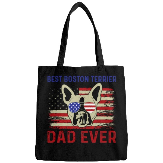 Retro vintages bests Boston Terrier Dad Ever Fathers Day Bags