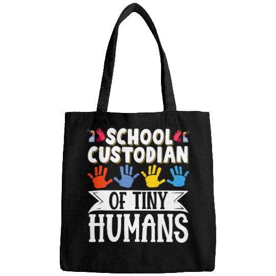 School Custodian of Tiny Human Janitor Cleaner Custodial Bags
