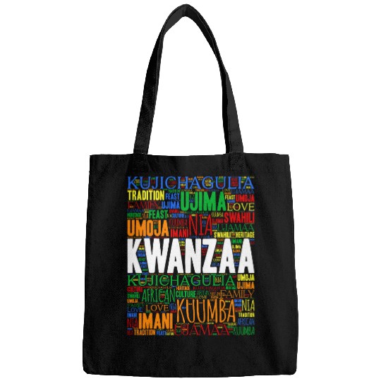 Kwanzaa 7 Principles Word Art Bags