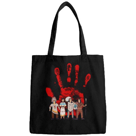 Native American Indigenous Red Hand Indian Blood Themed 4 Bags