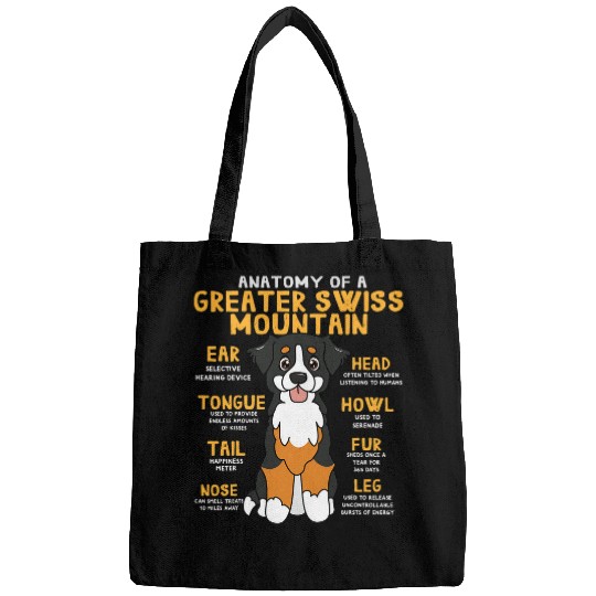 Large Swiss Mountain Anatomy Funny Dog Mum Dad Gesc Bags