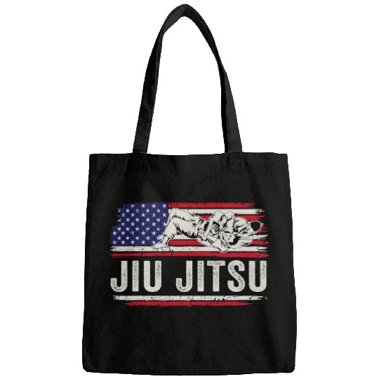 Jiu jitsu Jiu jitsu MMA or BJJ vintages USA flag art Bags