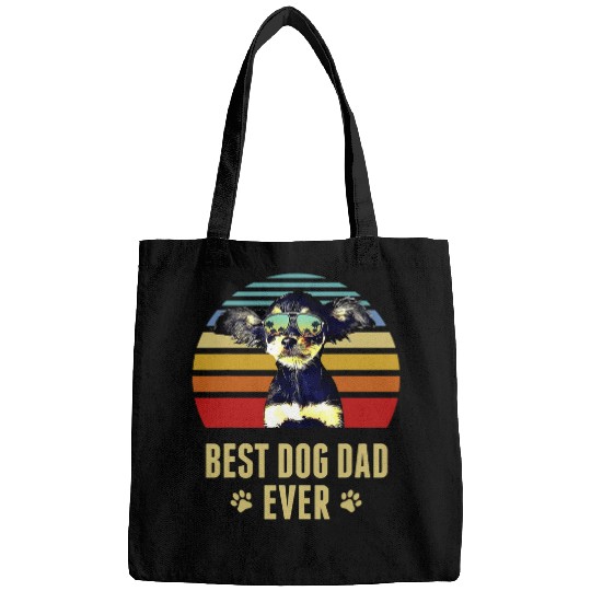 Toy Fox Terrier bests Dog Dad Ever Retro Sunset Bags