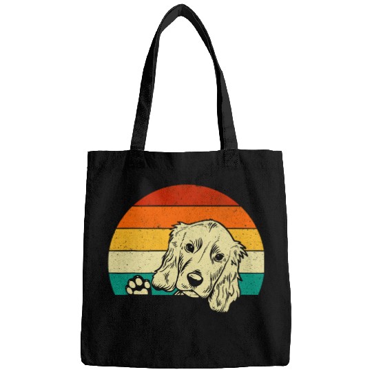 Retro Sunset Cocker Spaniel Dog Lover Puppy Animal Breeder Bags