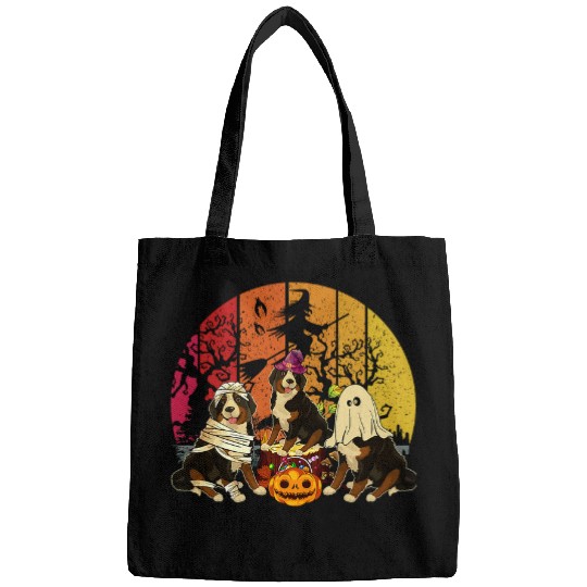 Three Halloween Greater Swiss Mountains Boo Witch Mummy Bags
