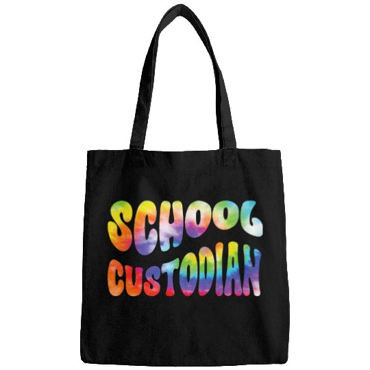 School Custodian Janitor Retro vintages Groovy Tie Dye Bags