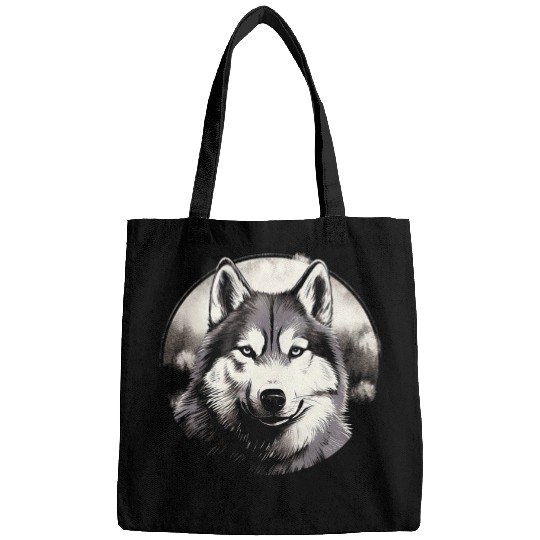 Siberian Husky Full Moon Dog Lovers Bags