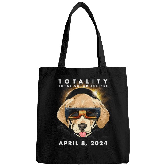 Solar Eclipse 2024 Labrador Dog Wearing Glasses Bags
