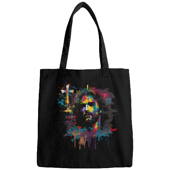 Jesus Christ Splash Art Bible Christian Christian Cross Bags