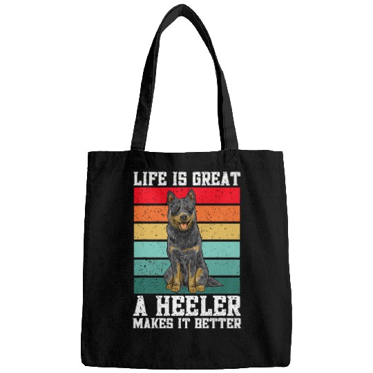 Life Is Great A Heeler Makes It Better Australian Cattle Dog Bags