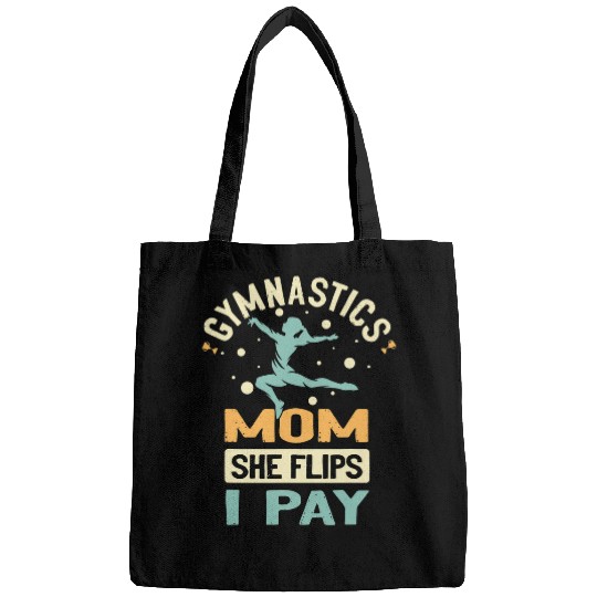 vintages Gymnastics Mom She Flips I Pay Funny Mommy Coach Bags