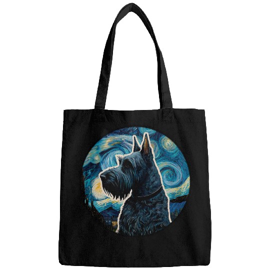 Scottish Terrier Starry Night Painting Dog Mom Dad Bags