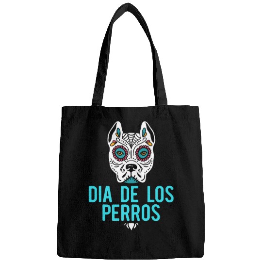 Pitbull Sugar Skull Mexican Dog Dia De Los Muertos Halloween 2 Bags
