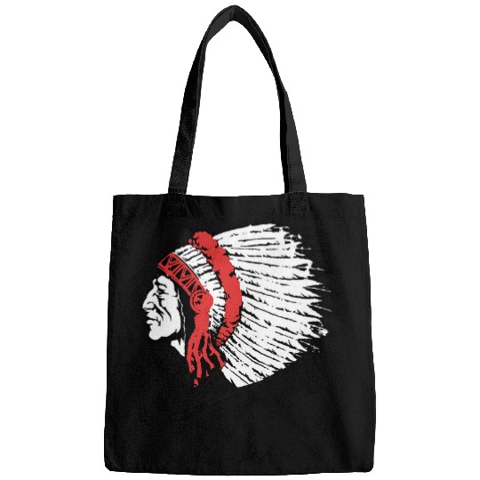 Trendy vintages Native American Warrior Profile Silhouette Bags