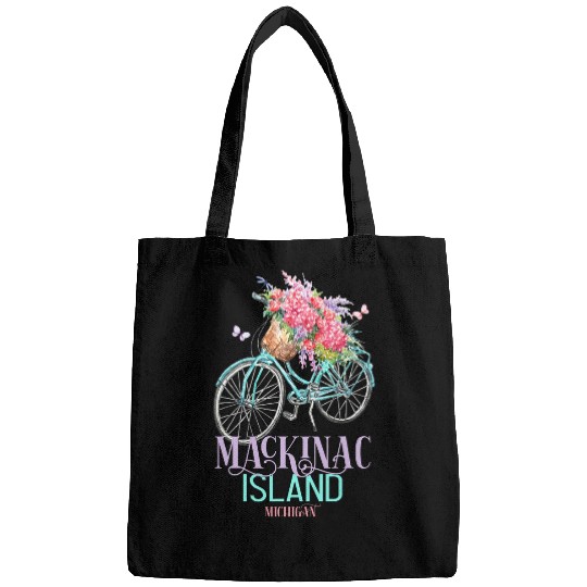 Mackinac Island Michigan Souvenir vintages Bike Floral Biking Bags