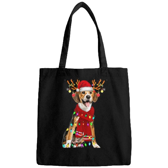 Santa Beagle reindeer Light Christmas Bags