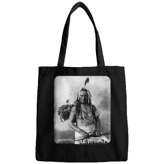 Native American Indian Warrior Historic Aged Original Print Bags