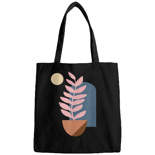 Stylish Abstract Floral Drawing Modern Art Illustration Blue Bags