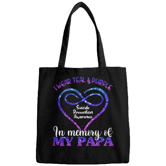 suicides Prevention s Teal Purple In Memory Of My Papa Bags