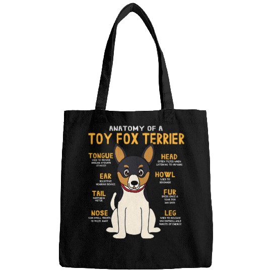 Toy Fox Terrier Anatomy Funny Dog Mum Dad Gesche Bags
