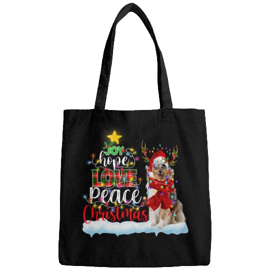 Rough Collie Santa Hat Reindeer Costume Christmas Light Bags