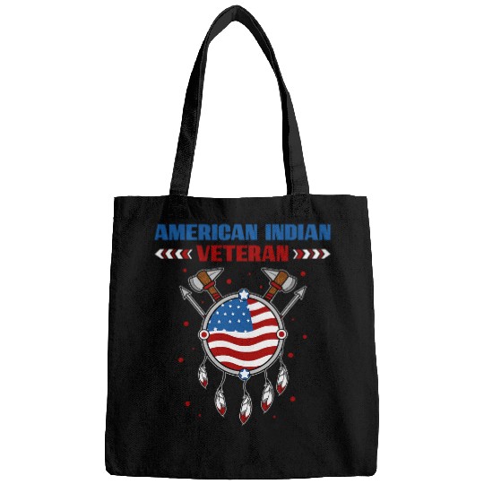 Native American Indian Veteran USA Flag Patriotic Indigenous Bags