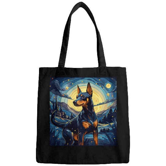 Miniature Pinscher Starry Night For Dog Mom Dog Dad 1 Bags