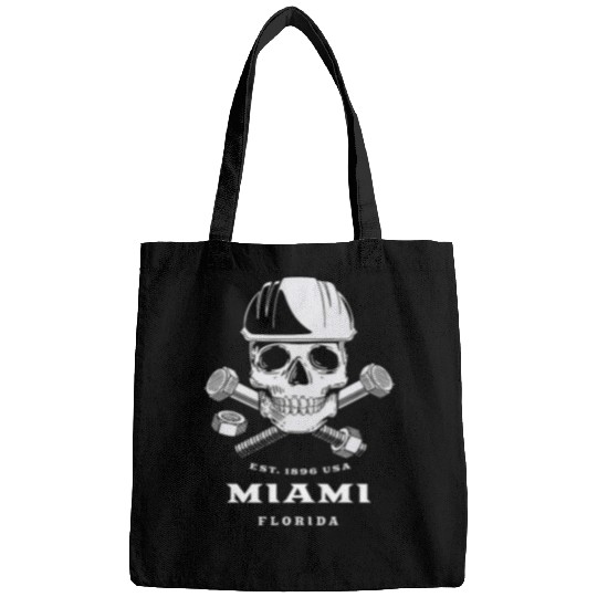 Retro Cool Miami Florida Mechanic Skull and Bolts Novelty Bags