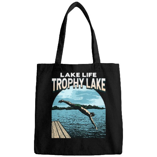Lake Life Trophy Lake Swimming South Carolina Swimmer Swim Bags