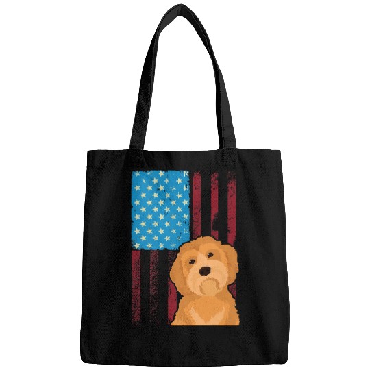 Dog Goldendoodle USA American Flag Patriotic Dog Goldendoodle 3 Bags